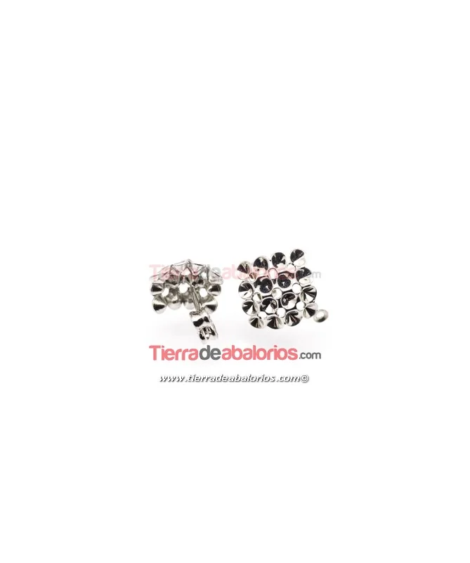 Pendiente Rombo 12mm para Chatones Swarovski, Plateado