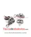 Pendiente 3 Chatones PP24 con Anilla, Plata Vieja