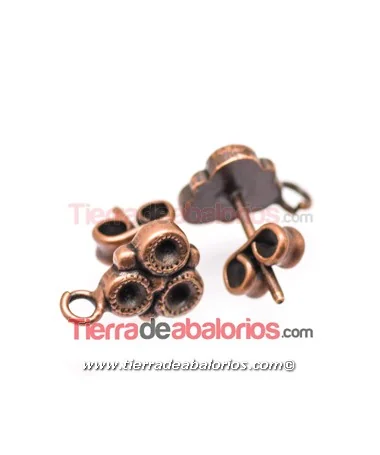 Pendiente 3 Chatones PP24 con Anilla, Cobre Pendiente 3 Chatones PP24 con Anilla, Cobre