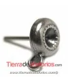 Pendiente Redondo 8mm para Chatón PP30, Plata Vieja