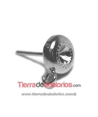 Pendiente Redondo 8mm para Chatón PP30, Plateado