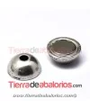 Cierre Bola con Imán 14x11mm Agujero 3mm, Plateado