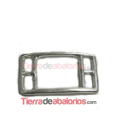 Hebilla Curvada 48x28mm, Agujero Pasador 10x5mm, Plateado