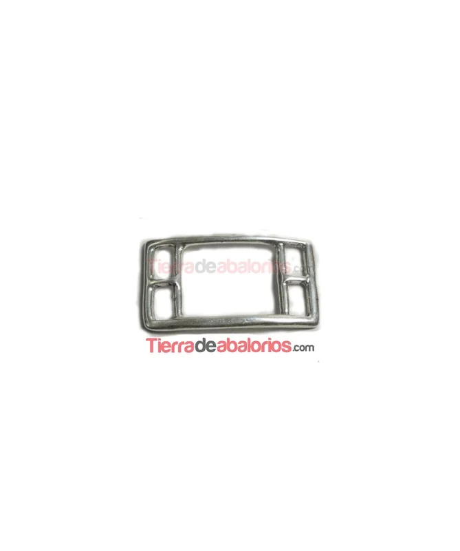 Hebilla Curvada 48x28mm, Agujero Pasador 10x5mm, Plateado