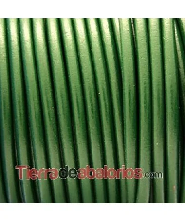 Cordón de Cuero 4,5mm - Verde Botella Cordón de Cuero 4,5mm - Verde Botella
