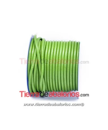 Cordón de Cuero 4,5mm - Verde Hierba Cordón de Cuero 4,5mm - Verde Hierba