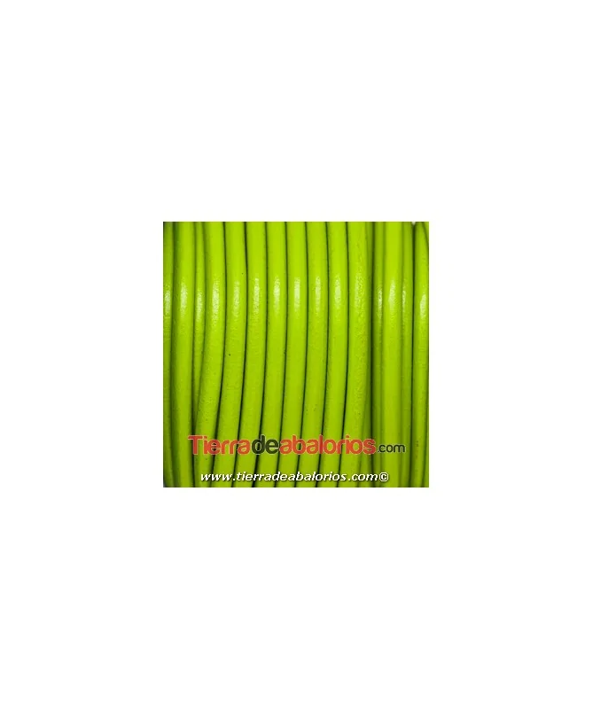 Cordón de Cuero 4,5mm - Verde Pistacho