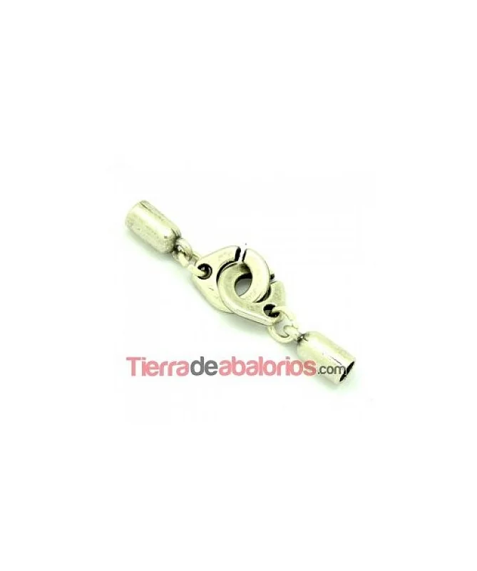 Cierre 16x14mm con Terminales Agujero 5mm, Plateado
