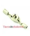 Cierre 16x14mm con Terminales Agujero 5mm, Plateado