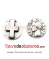 Pasador Moneda Romana 25mm, Agujero 20x3mm, Plateado