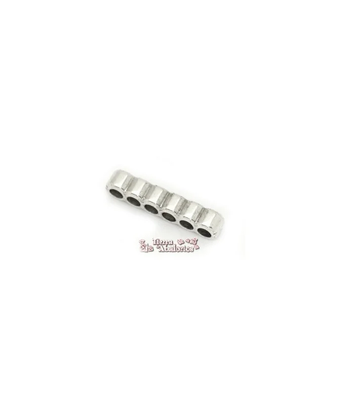 Separador 6 Agujeros de 3mm, Plateado