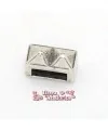 Pasador Piramides 9x6mm Agujero 6x3mm, Plateado