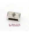 Pasador Piramides 9x6mm Agujero 6x3mm, Plateado