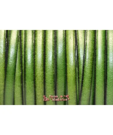 Cuero Plano Vaquetilla 10x2mm, Verde Oliva Cuero Plano Vaquetilla 10x2mm, Verde Oliva