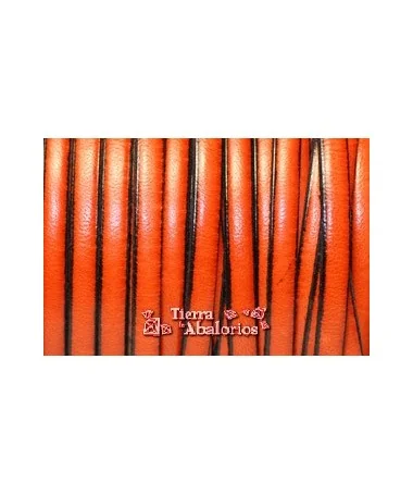 Cuero Plano Vaquetilla 10x2mm, Naranja Cuero Plano Vaquetilla 10x2mm, Naranja