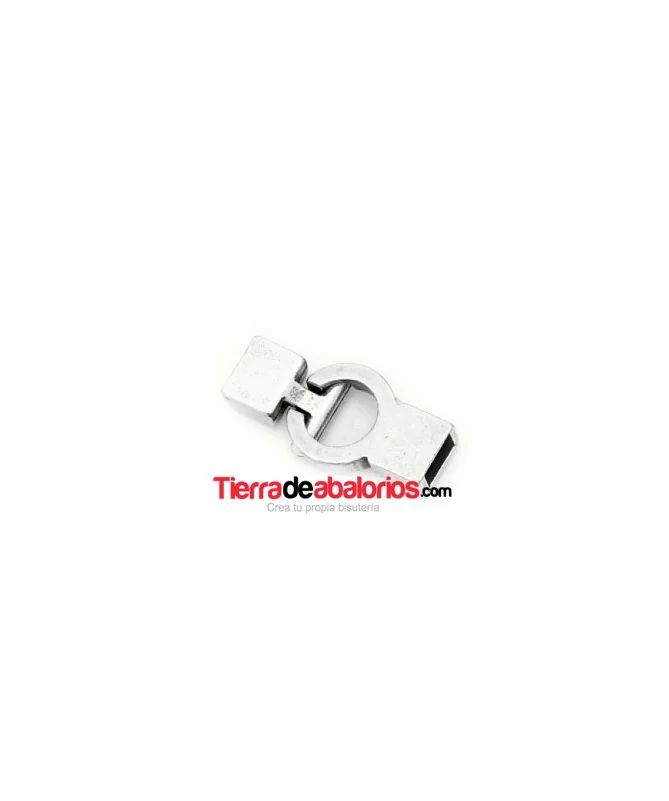 Cierre T Aro, 30x14mm Agujero 6x2.5mm, Plateado