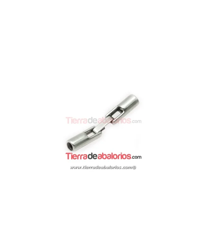 Cierre Tubo con Trabilla Agujero 2mm, Plateado