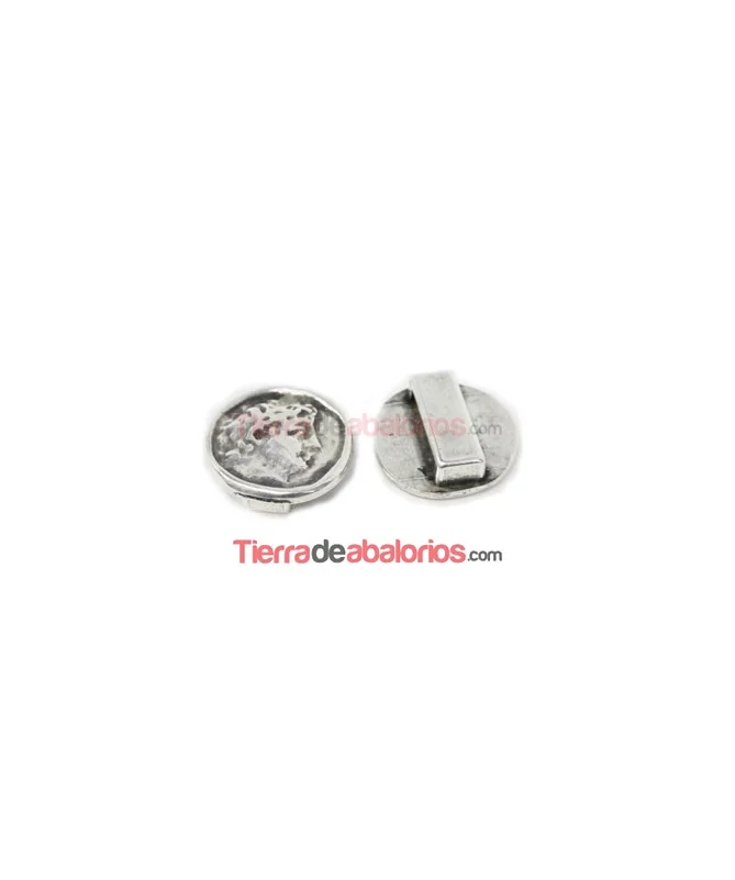 Moneda 20mm con Pasador Agujero 13x3mm, Plateada