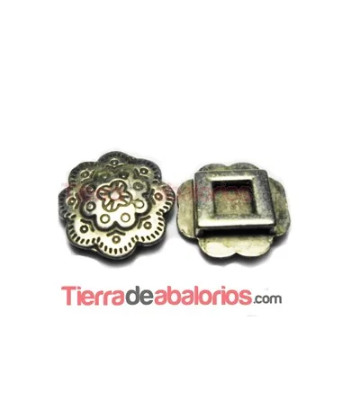 Pasador Flor 25mm Agujero 13x3mm, Plateada