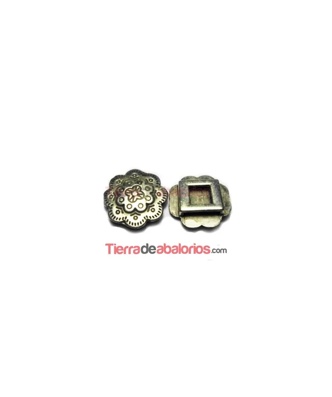 Pasador Flor 25mm Agujero 13x3mm, Plateada
