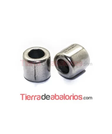 Tubo 8x6mm Agujero 5mm, Plateado