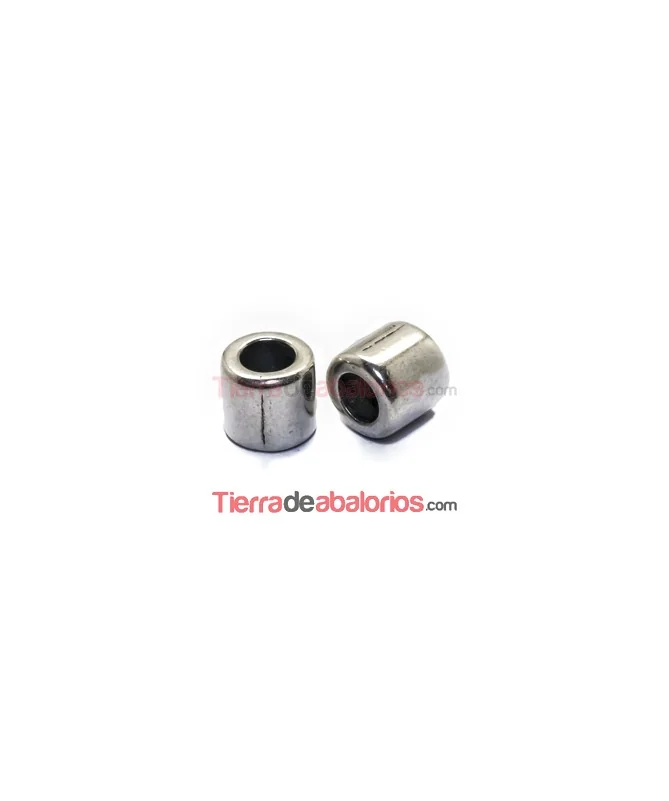 Tubo 8x6mm Agujero 5mm, Plateado