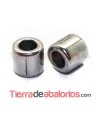 Tubo 8x6mm Agujero 5mm, Plateado