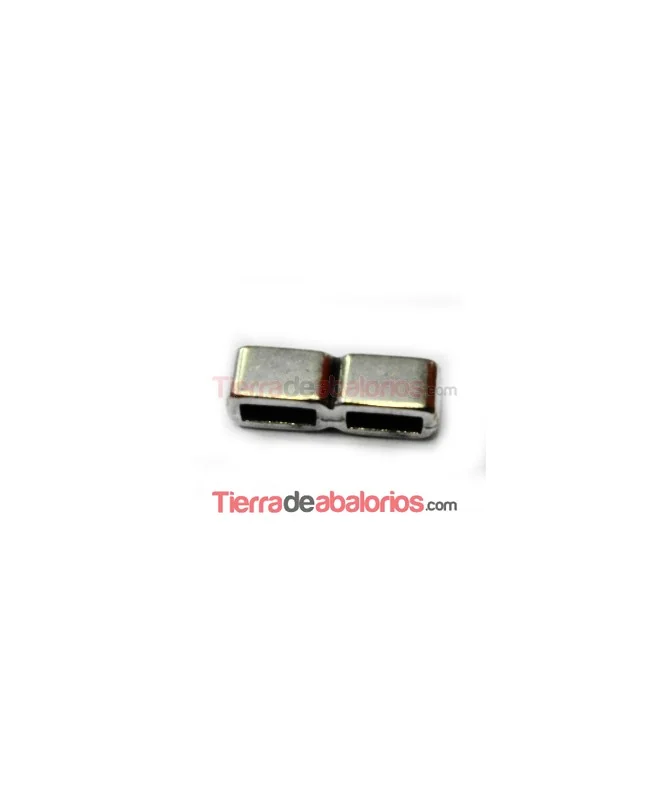 Separador Doble Pase, 16x6mm Agujero 6x2,5mm, Plateada