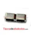 Separador Doble Pase, 16x6mm Agujero 6x2,5mm, Plateada