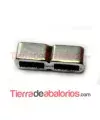 Separador Doble Pase, 16x6mm Agujero 6x2,5mm, Plateada