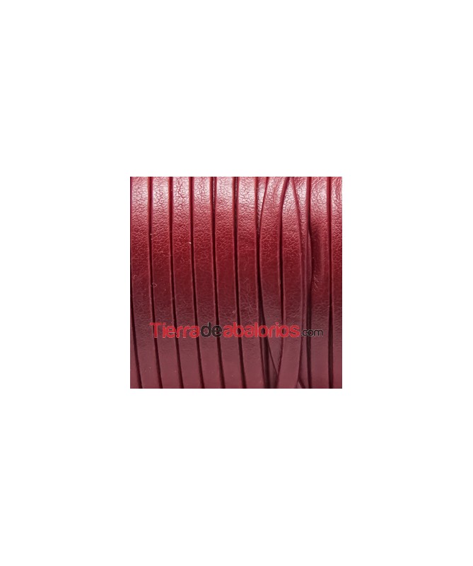 Tira de Cuero Doblada 3mm, Roja