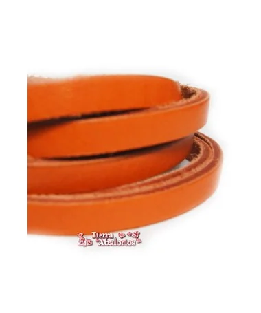 Banda de Cuero 6x2,5mm, Naranja (metro) Banda de Cuero 6x2,5mm, Naranja (metro)