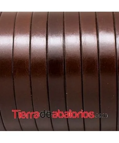 Cuero Plano Vaquetilla 13x2mm, Crispalino Marrón Chesnut