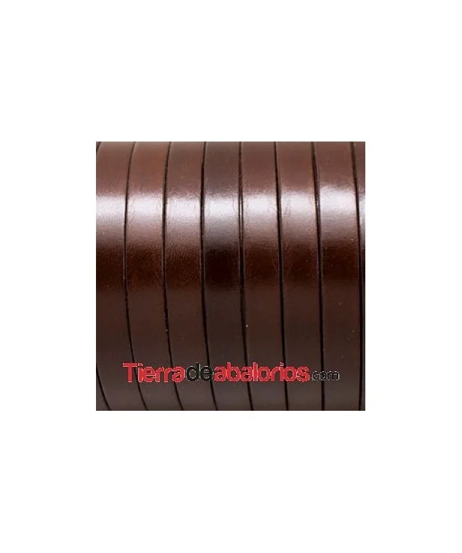 Cuero Plano Vaquetilla 13x2mm, Crispalino Marrón Chesnut
