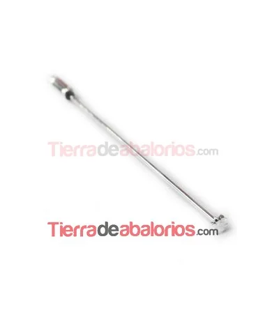 Agujón Alfiler 81mm con Tope Flor, Plateado