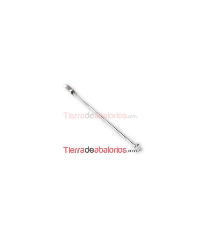 Agujón Alfiler 81mm con Tope Flor, Plateado
