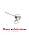 Pendiente Bola 6mm con Anilla, Plata de Ley