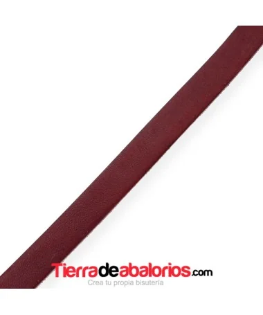 Cuero Plano Vaquetilla 13x2mm, Bruciato Granate