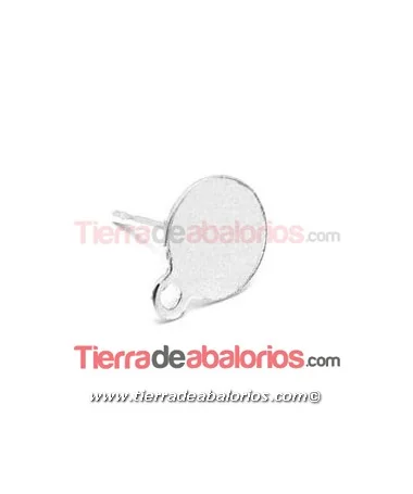 Pendiente Base Plana 6mm con Anilla, Plata de Ley