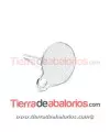 Pendiente Base Plana 6mm con Anilla, Plata de Ley
