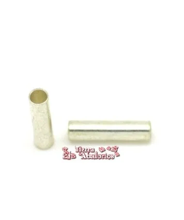 Tubo 12x3mm Agujero 2mm, Plateado Tubo 12x3mm Agujero 2mm, Plateado