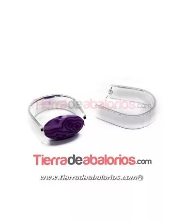 Anillo con Pernos para Engarzar Bola, Plata de Ley Anillo con Pernos para Engarzar Bola, Plata de Ley