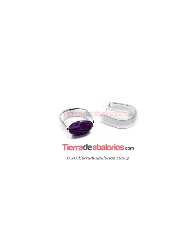 Anillo con Pernos para Engarzar Bola, Plata de Ley