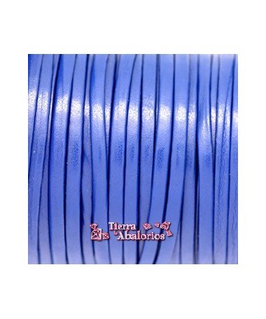 Tira de Cuero Doblada 3mm, Azul Eléctrico