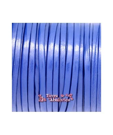 Tira de Cuero Doblada 3mm, Azul Eléctrico Tira de Cuero Doblada 3mm, Azul Eléctrico