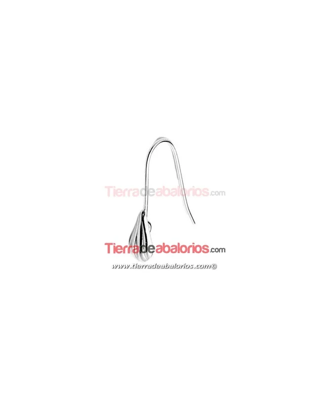 Pendiente con Adorno y Anilla Escondida 21x12mm Plata de Ley Pendiente con Adorno y Anilla Escondida 21x12mm Plata de Ley