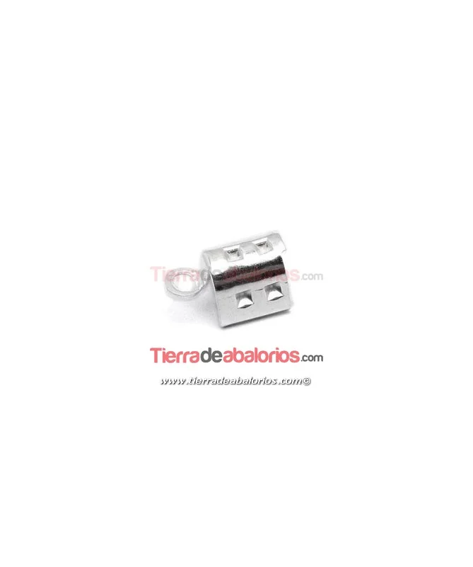 Terminal Mediano 10x5mm con Anilla, Plata de Ley