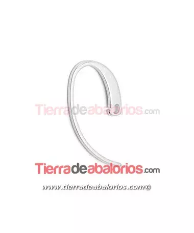 Pendiente Gancho Hippy Moderno 24x12mm, Plata de Ley Gancho Moderno 24x12mm - Plata de Ley