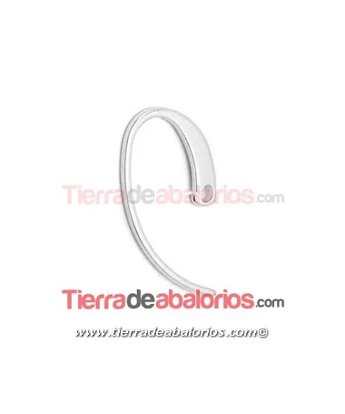 Pendiente Gancho Hippy Moderno 24x12mm, Plata de Ley Gancho Moderno 24x12mm - Plata de Ley
