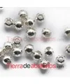 Bola 2mm Agujero 0,8mm, Plata de Ley